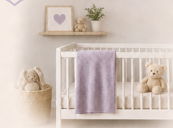 Peaceful nursery with crib and teddy bear